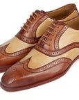 Paul Parkman Brown & Beige Dual Tone Oxfords (ID