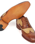 Paul Parkman Brown & Beige Dual Tone Oxfords (ID
