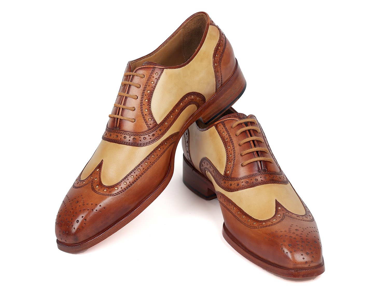 Paul Parkman Brown & Beige Dual Tone Oxfords (ID