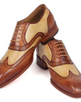 Paul Parkman Brown & Beige Dual Tone Oxfords (ID