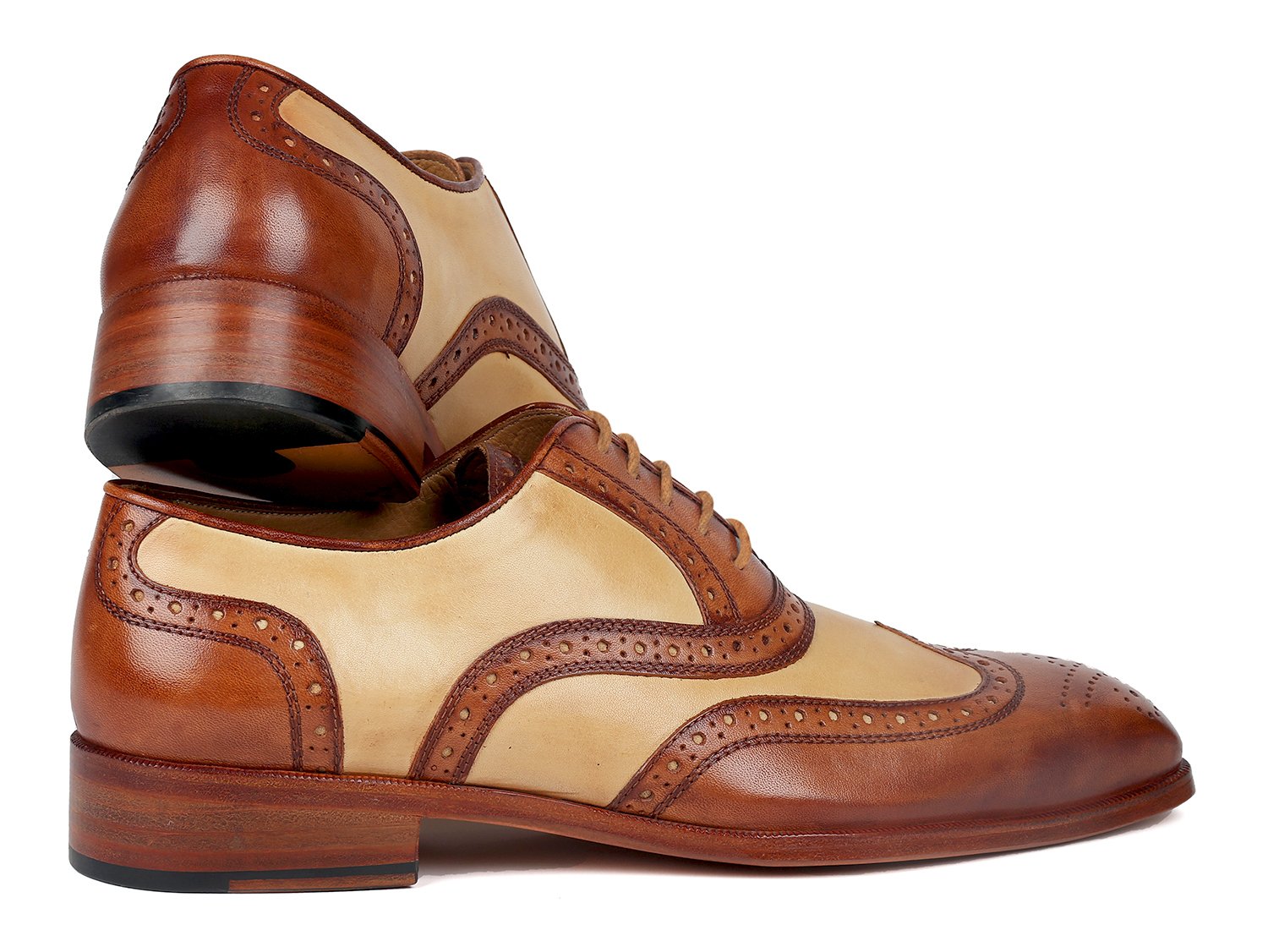 Paul Parkman Brown & Beige Dual Tone Oxfords (ID