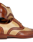 Paul Parkman Brown & Beige Dual Tone Oxfords (ID