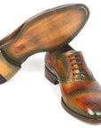 Paul Parkman Men's Cap Toe Oxfords Green & Brown (ID