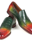 Paul Parkman Crocodile Embossed Calfskin Multicolor Loafer (ID