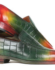 Paul Parkman Crocodile Embossed Calfskin Multicolor Loafer (ID
