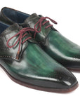 Paul Parkman Men's Green Medallion Toe Derby Shoes (ID