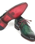 Paul Parkman Men's Green Medallion Toe Derby Shoes (ID