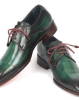 Paul Parkman Men's Green Medallion Toe Derby Shoes (ID