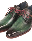 Paul Parkman Men's Green Medallion Toe Derby Shoes (ID