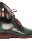 Paul Parkman Men's Green Medallion Toe Derby Shoes (ID