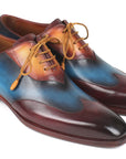 Paul Parkman Three Tone Wingtip Oxfords Bordeaux & Blue & Camel (ID