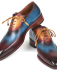 Paul Parkman Three Tone Wingtip Oxfords Bordeaux & Blue & Camel (ID