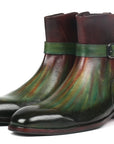 Paul Parkman Men's Jodhpur Boots Green & Bordeaux (957FRS84)
