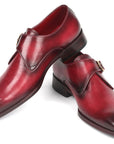 Paul Parkman Men's Single Monkstrap Shoes Burgundy Leather (ID