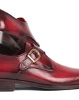 Paul Parkman Men's Single Monkstrap Shoes Burgundy Leather (ID