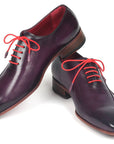 Paul Parkman Purple Leather Oxfords Side Hand-Sewn (ID