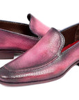Paul Parkman Perforated Leather Loafers Purple (ID