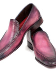 Paul Parkman Perforated Leather Loafers Purple (ID