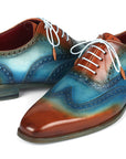 Paul Parkman Men's Wingtip Oxfords Turquoise & Tobacco (ID