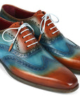 Paul Parkman Men's Wingtip Oxfords Turquoise & Tobacco (ID
