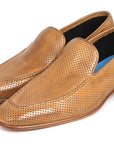 Paul Parkman Perforated Leather Loafers Beige (ID