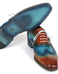Paul Parkman Men's Wingtip Oxfords Turquoise & Tobacco (ID