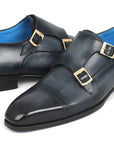 Paul Parkman Captoe Double Monkstraps Navy (ID