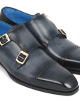 Paul Parkman Captoe Double Monkstraps Navy (ID