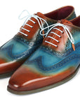 Paul Parkman Men's Wingtip Oxfords Turquoise & Tobacco (ID