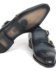 Paul Parkman Captoe Double Monkstraps Navy (ID