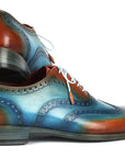 Paul Parkman Men's Wingtip Oxfords Turquoise & Tobacco (ID