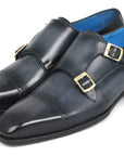 Paul Parkman Captoe Double Monkstraps Navy (ID