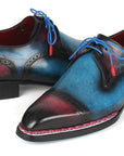 Paul Parkman Norwegian Welted Cap Toe Derby Shoes Blue & Purple (ID