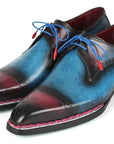 Paul Parkman Norwegian Welted Cap Toe Derby Shoes Blue & Purple (ID