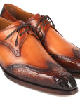 Paul Parkman Goodyear Welted Wingtip Derby Shoes Olive & Tan (ID