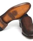 Paul Parkman Perforated Leather Loafers Brown (ID