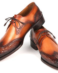 Paul Parkman Goodyear Welted Wingtip Derby Shoes Olive & Tan (ID