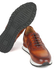 Paul Parkman Men's Brown Hand-Painted Sneakers (ID