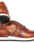 Paul Parkman Men's Brown Hand-Painted Sneakers (ID
