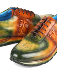 Paul Parkman Men's Green & Brown Patina Sneakers (ID