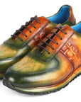 Paul Parkman Men's Green & Brown Patina Sneakers (ID
