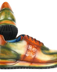 Paul Parkman Men's Green & Brown Patina Sneakers (ID