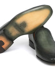 Paul Parkman Perforated Leather Loafers Green (ID