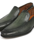 Paul Parkman Perforated Leather Loafers Green (ID