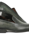 Paul Parkman Perforated Leather Loafers Green (ID