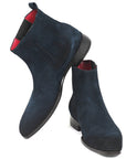 Paul Parkman Navy Suede Chelsea Boots (ID