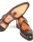 Paul Parkman Single Monkstraps Green & Camel (ID