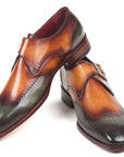 Paul Parkman Single Monkstraps Green & Camel (ID