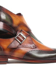 Paul Parkman Single Monkstraps Green & Camel (ID