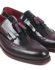 Paul Parkman Kiltie Tassel Loafer Black & Purple (ID